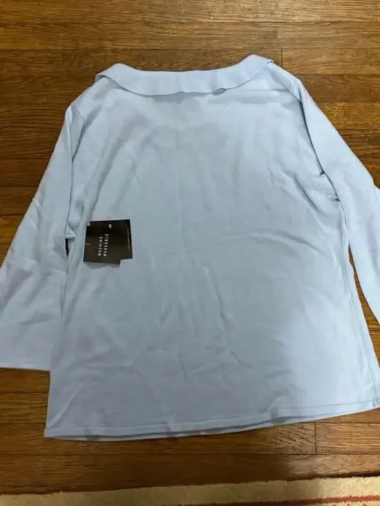 Sag Harbor NWT Light Blue 3/4 Sleeve Acrylic Crew Neck Sweater Size XL - Picture 3 of 3